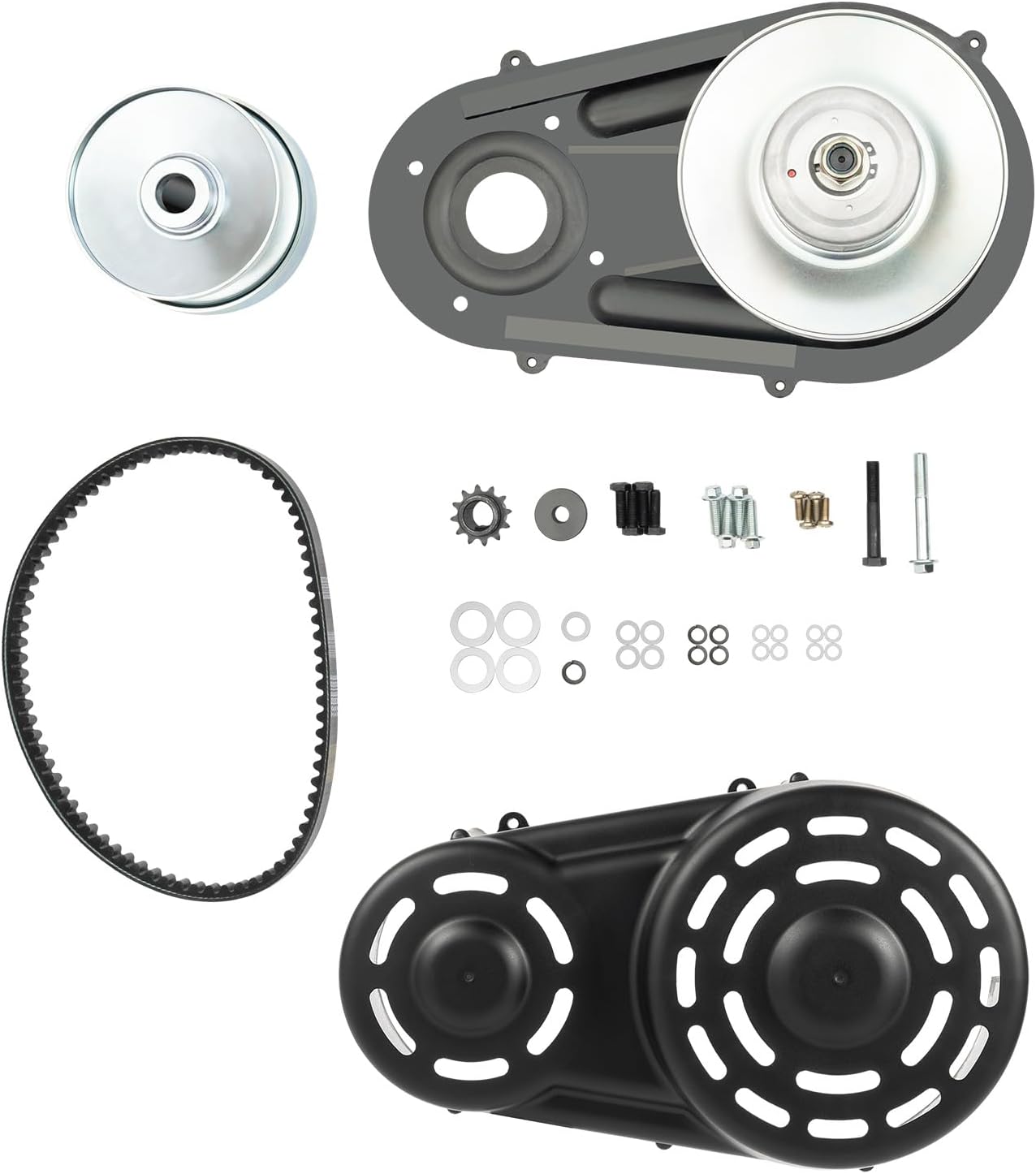 1 Torque Converter 1 Inch Bore Torque Converter 16 hp 40 Series Torque Converter Kit with A 1" Straight Crankshaft with 1/4" Keyway for Go Kart 8HP-16HP Engines
