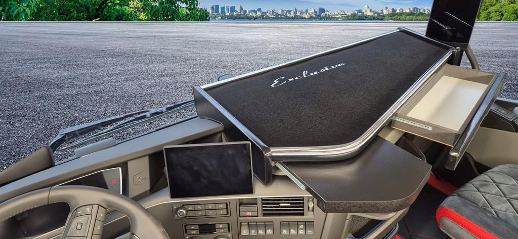Générique Tablette de Tableau de Bord Camion XXL avec Tiroir pour adpatable Volvo FH4B/FH5 (Contour Noir)