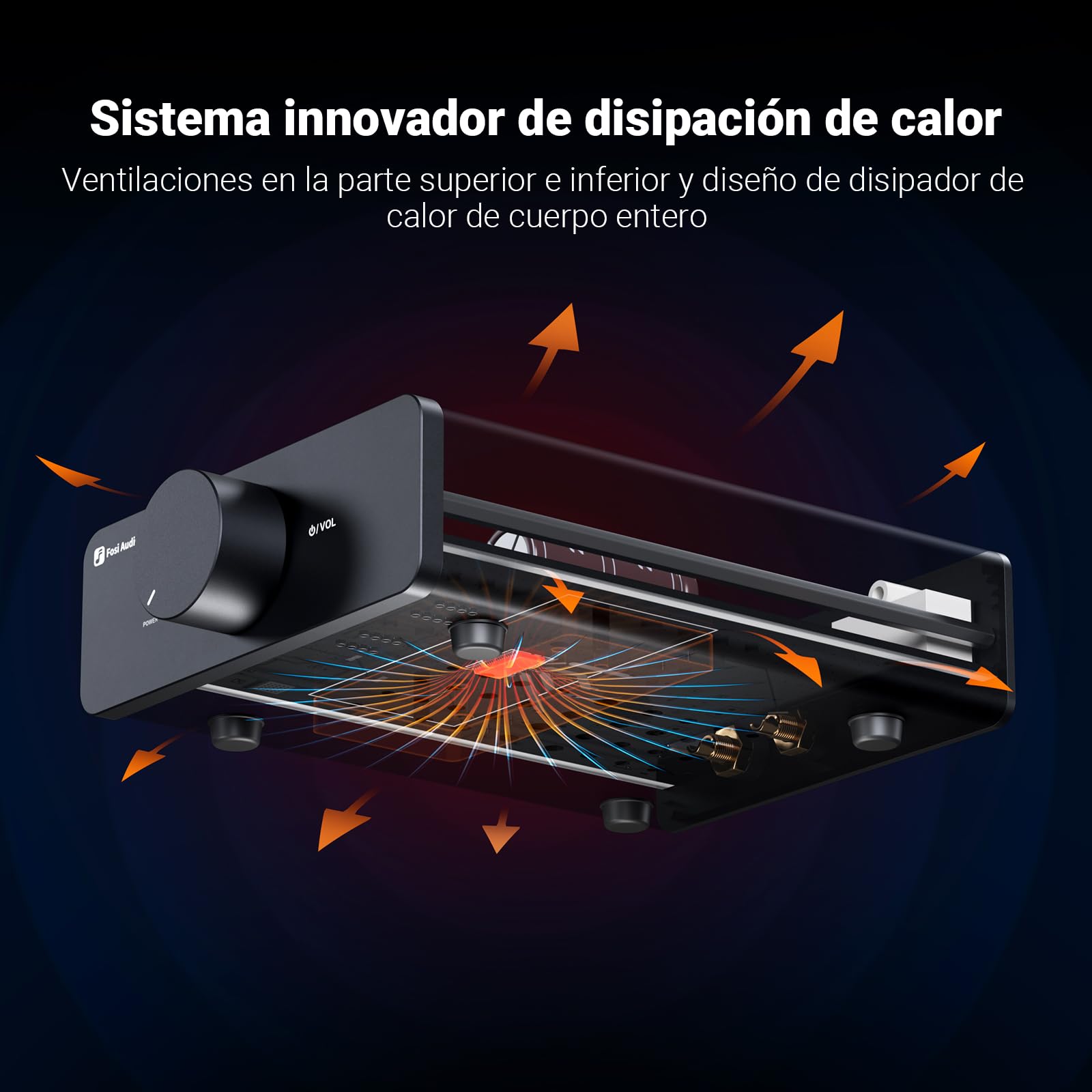 Fosi Audio V3 Amplificador estéreo Home Audio 300 Watts x2 Power TPA3255 Class D Mini 2 Channel Amp para estantería pasiva Altavoces de Torre Desktop Home Theater con Fuente de alimentación de 32V