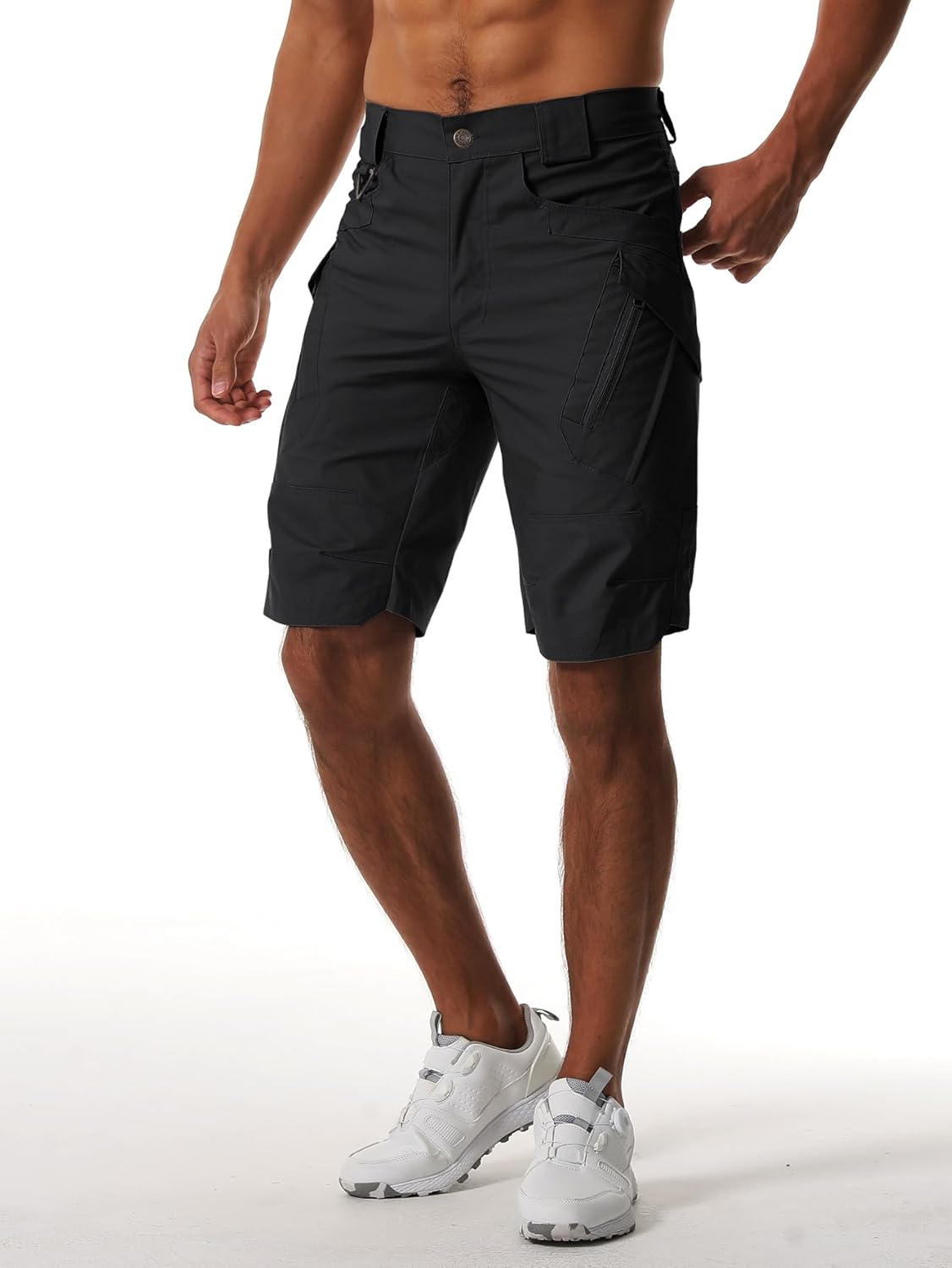 Men's Hiking Cargo Shorts Water Resistant Quick Dry Outdoor Work Tactical Shorts with Multi-Pocket(No Belt)