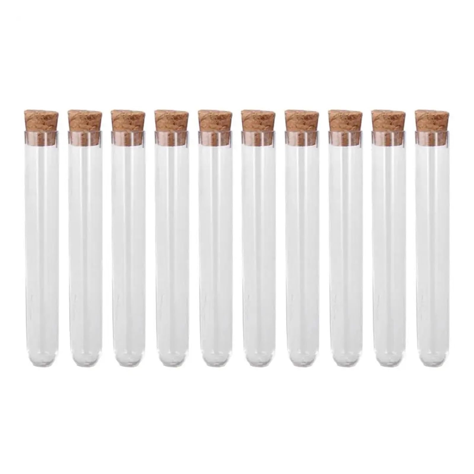 yingyingjia Decorazioni for espositori di campioni con tappi di sughero, provette di plastica con base rotonda, contenitore for esperimenti scientifici(20x150mm-10pcs)
