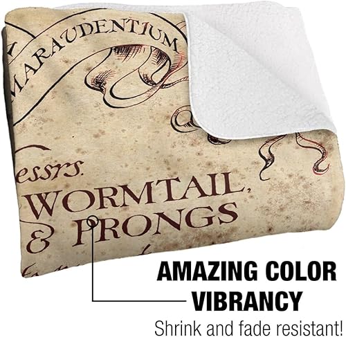 Miniatura 3 de Manta de Harry Potter, 50 x 60 pulgadas, manta de sherpa de tacto sedoso con parte trasera súper suave de Marauder's Map