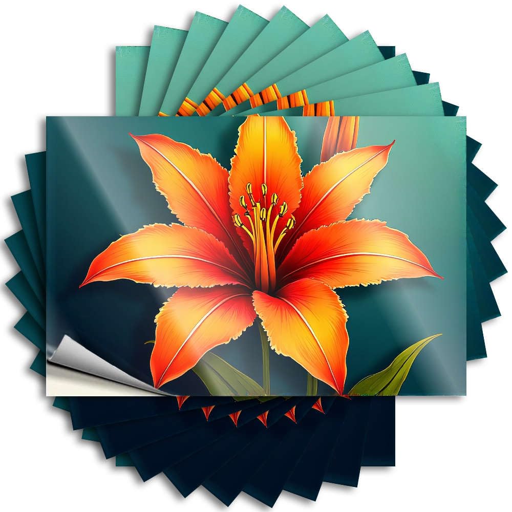 A Vibrant Orange Lily Flower. Retro Tattoos | Mens Waterproof Vinyl Helmet Humor Removable Decal Peel Stick(8X12CM)