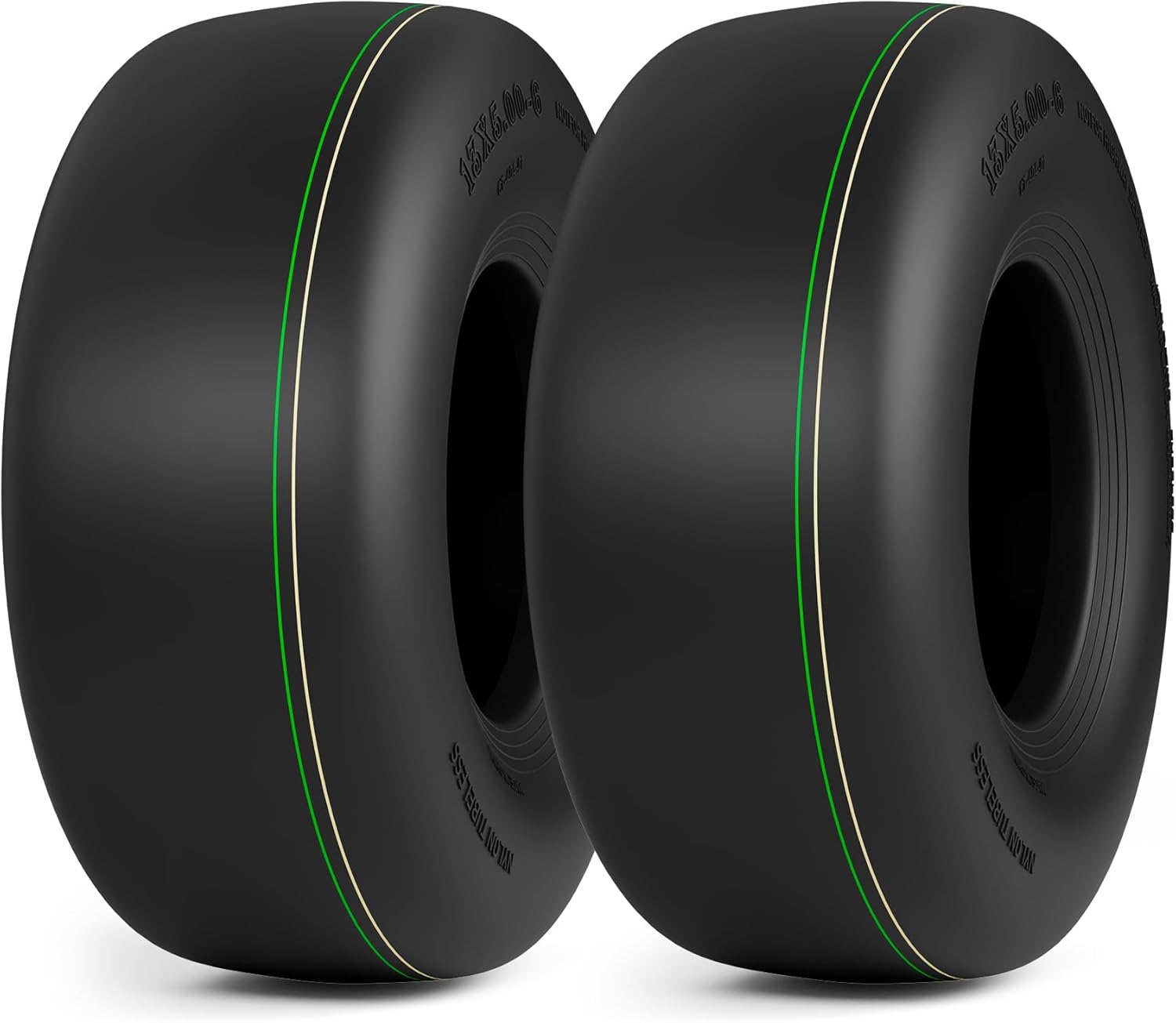 RONPOW 13x5.00-6 Tubeless Lawn Mower Tire, 13x5x6 Zero Turn Turf Tires, 4 Ply Rubber Smooth 13-5.00-6 Garden Tractor Tire for Residential and Commercial, 2Pack Tubeless, Load 450LBs