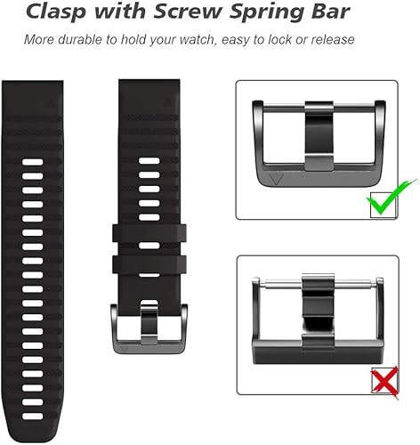 Miniatura 17 de NotoCity Compatible con Fenix 6X Pro Band 1.024 in Correa de reloj para Fenix 6X/Fenix 7X/Fenix 5X/Fenix 5X Plus/Fenix 3/HR/Tactix/Descent MK1/D2