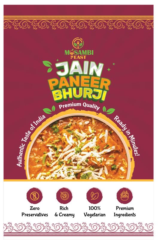 Image of MOSAMBI FEAST Ready-to-Eat Jain Paneer Bhurji | 100% Natural Zero Preservatives | Rich Creamy Authentic Indian Flavors | Healthy Vegetarian Meal