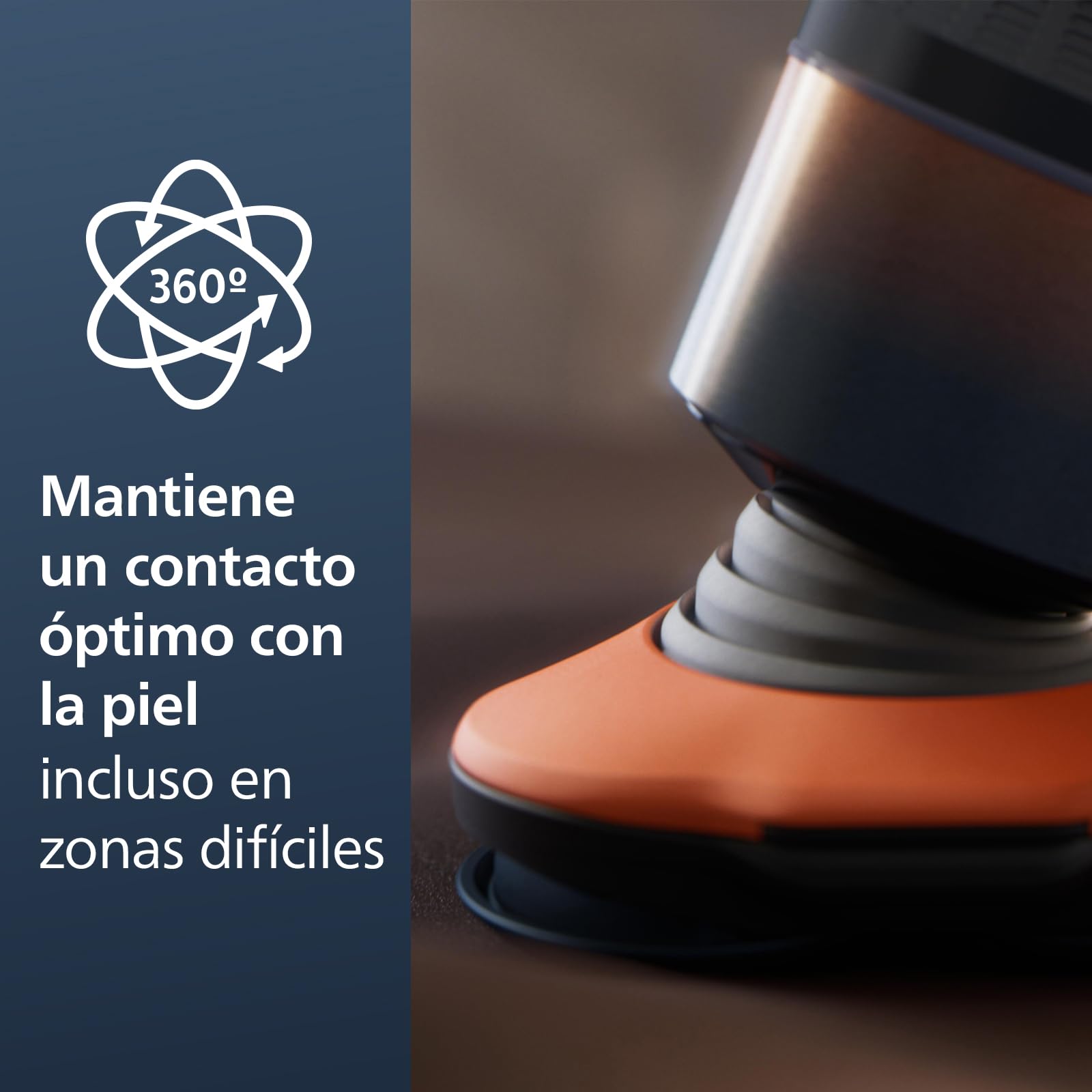 Philips Serie X5000 Afeitadora Eléctrica Hombre, Máquina de Afeitar Barba, 27 cuchillas, Cuida la piel, Cabezal flexible 360º, 50min de uso, En Seco y Húmedo, Recargable, X5012/00, Naranja