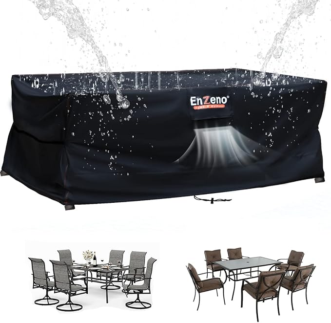 Enzeno Garden Furniture Cover，170X94X74cm Garden Table Cover Waterproof