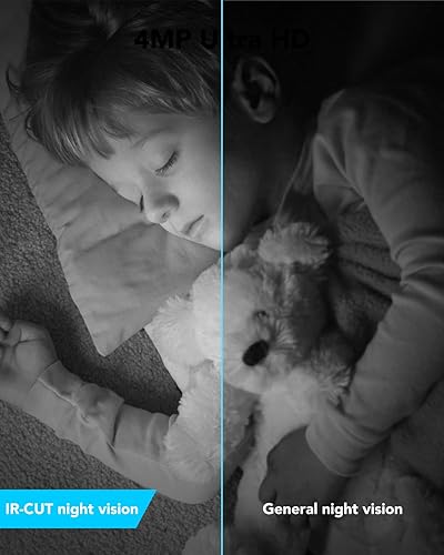 Miniatura 5 de Cámara interior de 2.45GHz, cámaras inalámbricas de 4 MP para seguridad del hogar, cámara WiFi para mascotas, cámara de niñera con sonido de 2 vías,