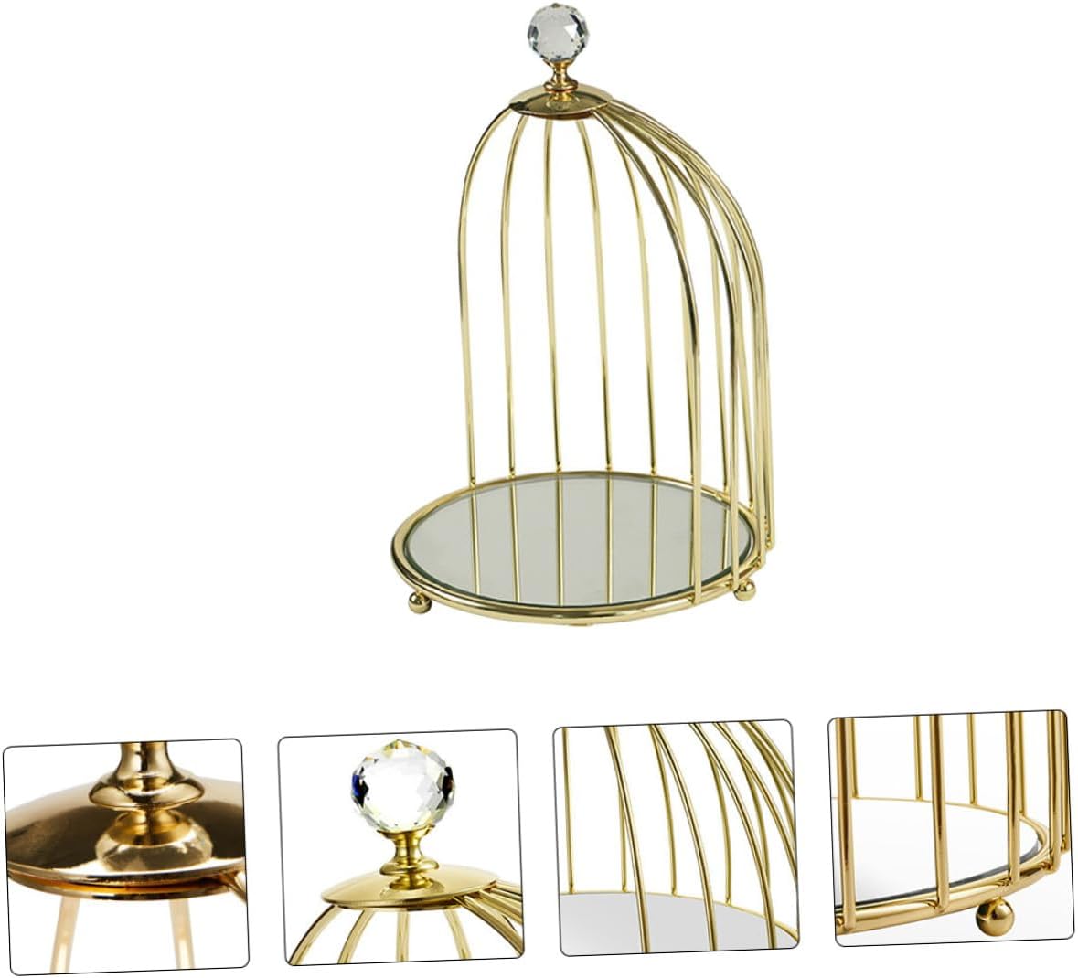 Fancy Bird Cage Jewelry Storage Rack Elegant Iron Art Waterproof Sturdy Multi-function Storage Case for Desktop Display