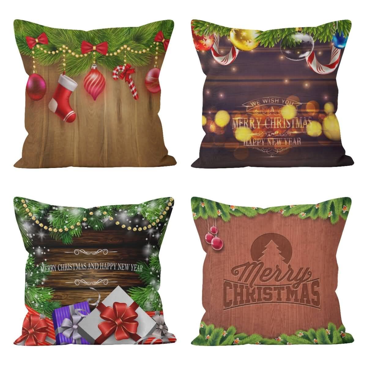 CEVAN Leinen Kissenbezüge Landhausstil Kissenbezug Setmei Weihnachten Kissenbezüge Loungemöbel Kissenbezug Aesthetic Kissenbezüge Sofa Dekor 50x50cm,4Pcs