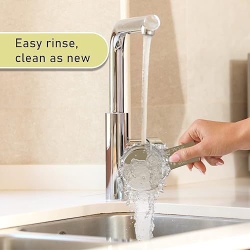 Miniatura 5 de Paquete de 2 tazas medidoras de acero inoxidable, 4.1 fl oz (120 cc  4 onzas), tazas medidoras de acero inoxidable, taza medidora de metal,