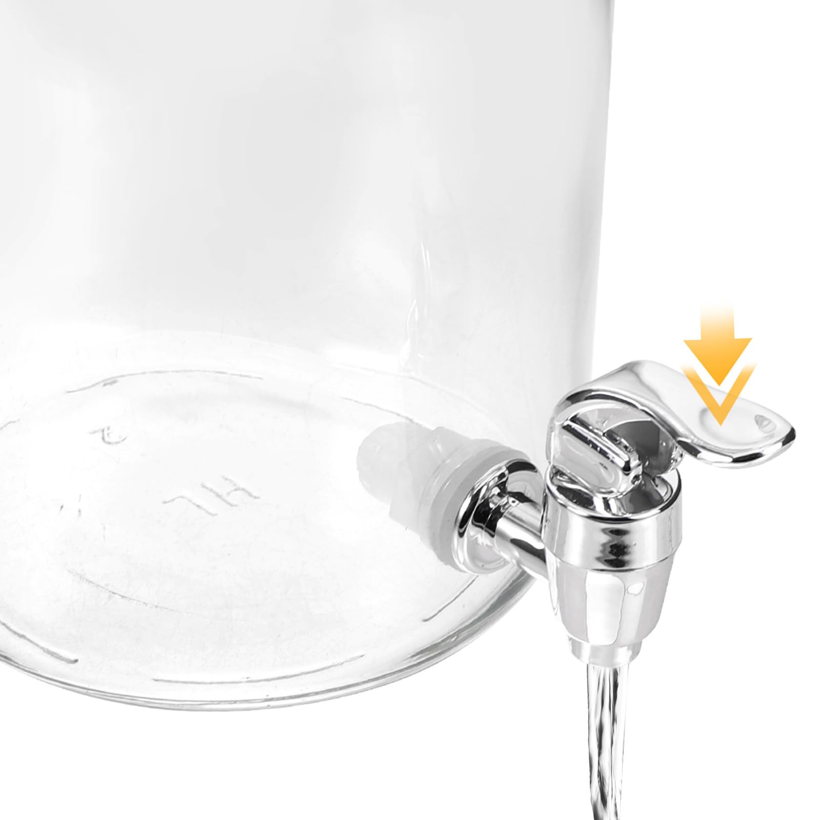 Verschlossener Getränkebehälter aus Glas mit Zapfhahn und Transparentem Design zum Aufbewahren von Saft und Wein für Zuhause und Partys