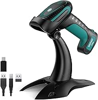 Vista 9 de Escáner de código de barras 2D 1D: Escáner QR de inventario con cable USB con soporte para computadora POS MAC con escaneo automático, lector