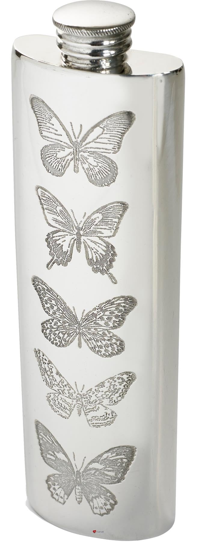 Flacon de hanche en étain 3 oz I LUV LTD compact poli brillant gravable