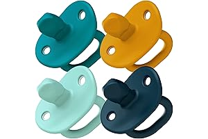 Boon Jewl Flat Nipple Pacifier 4-Pack: Orthodontic Soothing Relief for Newborns