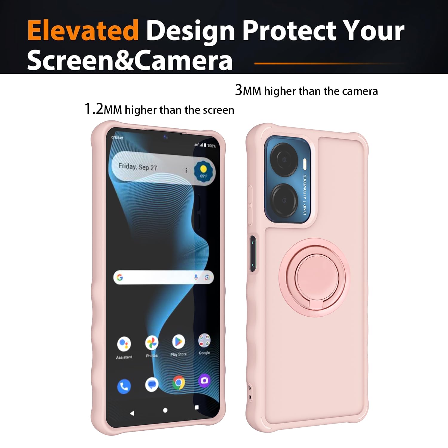 Amazon.com: for Cricket Magic 2 5G 2024 Case Compatible for ATT AT&T Propel  2 5G Phone Case U655AC U655AACover [with Tempered Glass Screen Protector][  2MM Thickening Super Protection][Ring Support] Pink : Cell