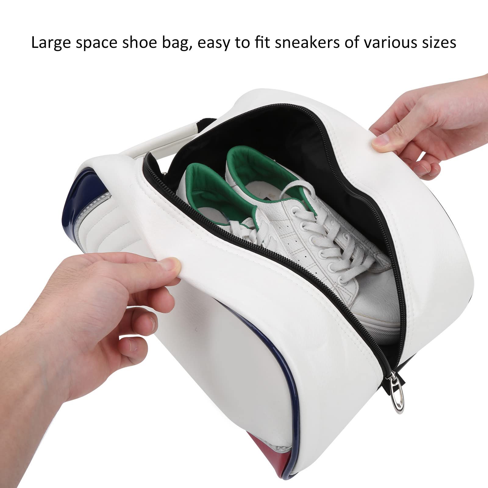 Alvinlite Bolsa de Cuero PU para Zapatos de Pelota de Golf, Bolsa Impermeable con Cremallera para Zapatos, Bolsa para Zapatos Deportivos, Bolsa de Almacenamiento para Zapatos de Pelota de Golf Bolsa