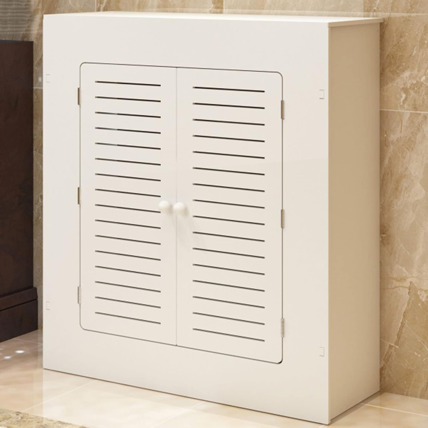 Armoire murale de protection pour radiateur design épuré salon