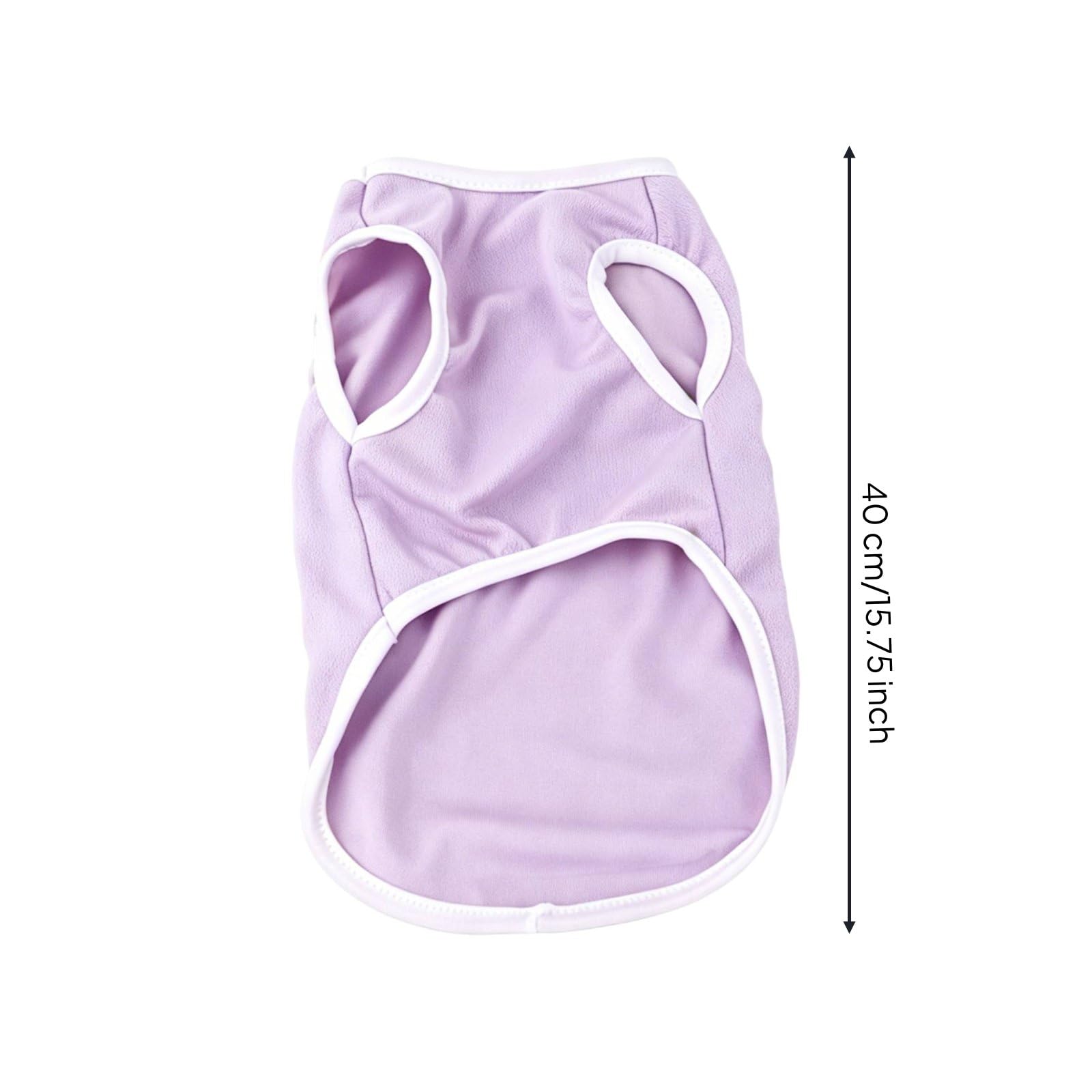 Qianly Hundeweste Atmungsaktives Hundeshirt Hundetanktop Haustierweste aus Mesh zur Reduzierung von Haarverlust Und Zum Schutz der Haut mit Elastischem, Array, Dunkellila, XL