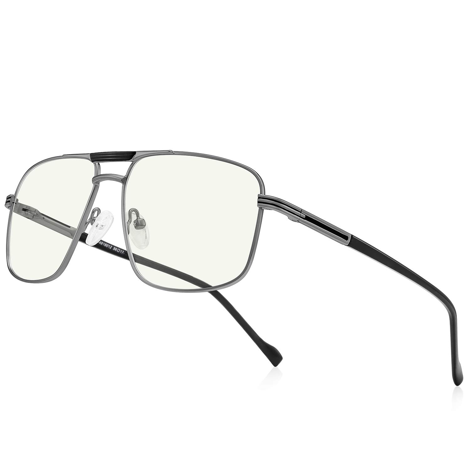 RB.Pilot Reading Glasses for Men Square Double Bridge Blue Light Blocking Computer Readers