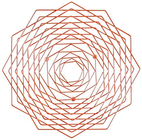 Buruis Large Fruit Bowl, Modern Fruit Container Holder, Hexagon Metal Food Vegetables Basket, Flat Candy Dish For Kitchen Countertop Dining Table, Decorative Display Stand (Copper) #TOP7