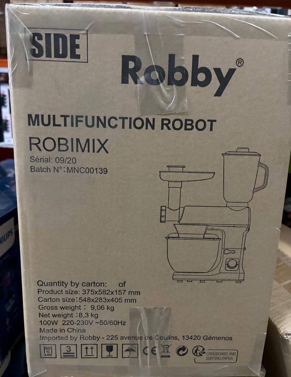 Robby robot multifunción 5l 1000w rojo con picadora y batidora de vaso 1,5l robimix rouge