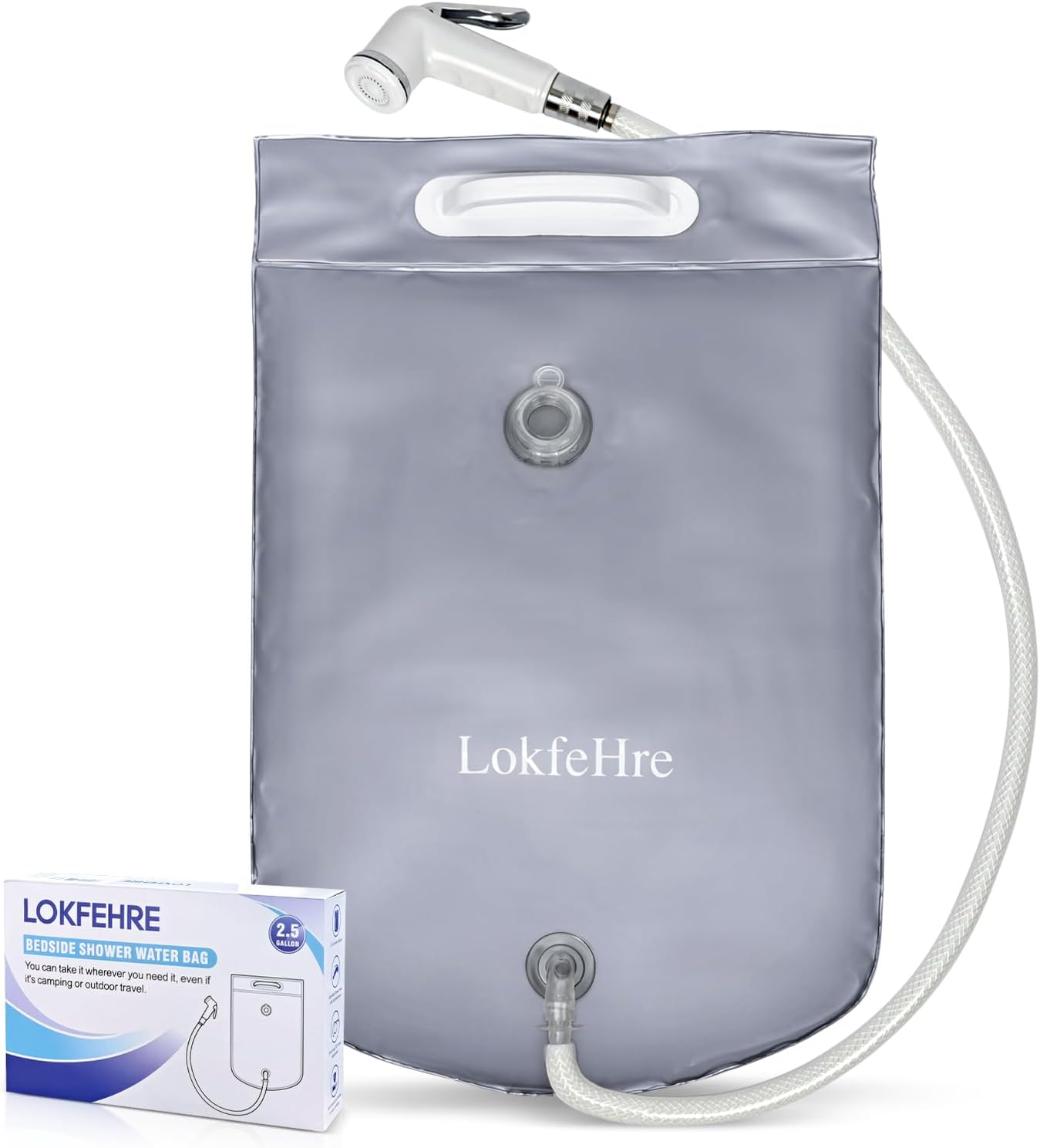 LOKFEHRE Bedside Shower Water Bag 2.5 GL Portable Water