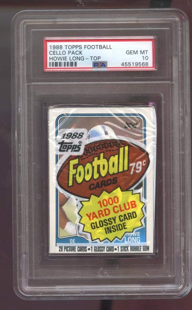 1988 Topps Football Card Unopened Cello Wax Pack #333 Howie Long Graded PSA 10