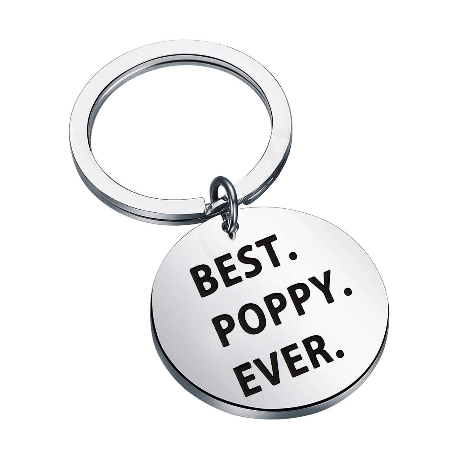 Generic Brands Unisex Grey Mysomy Papa Gift Father's Day Gift Best Poppy Ever Keychain Poppy Gift Grandpa Gift Grandfather Gift (Poppy Ever Keychain)
