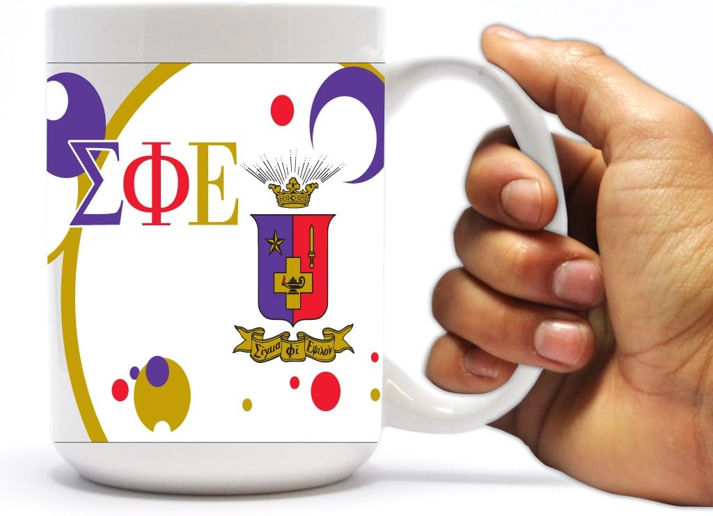 VictoryStore Ceramic Mugs - Sigma Phi Epsilon, Crest and Bubble Coffee Mug, 15 ounces