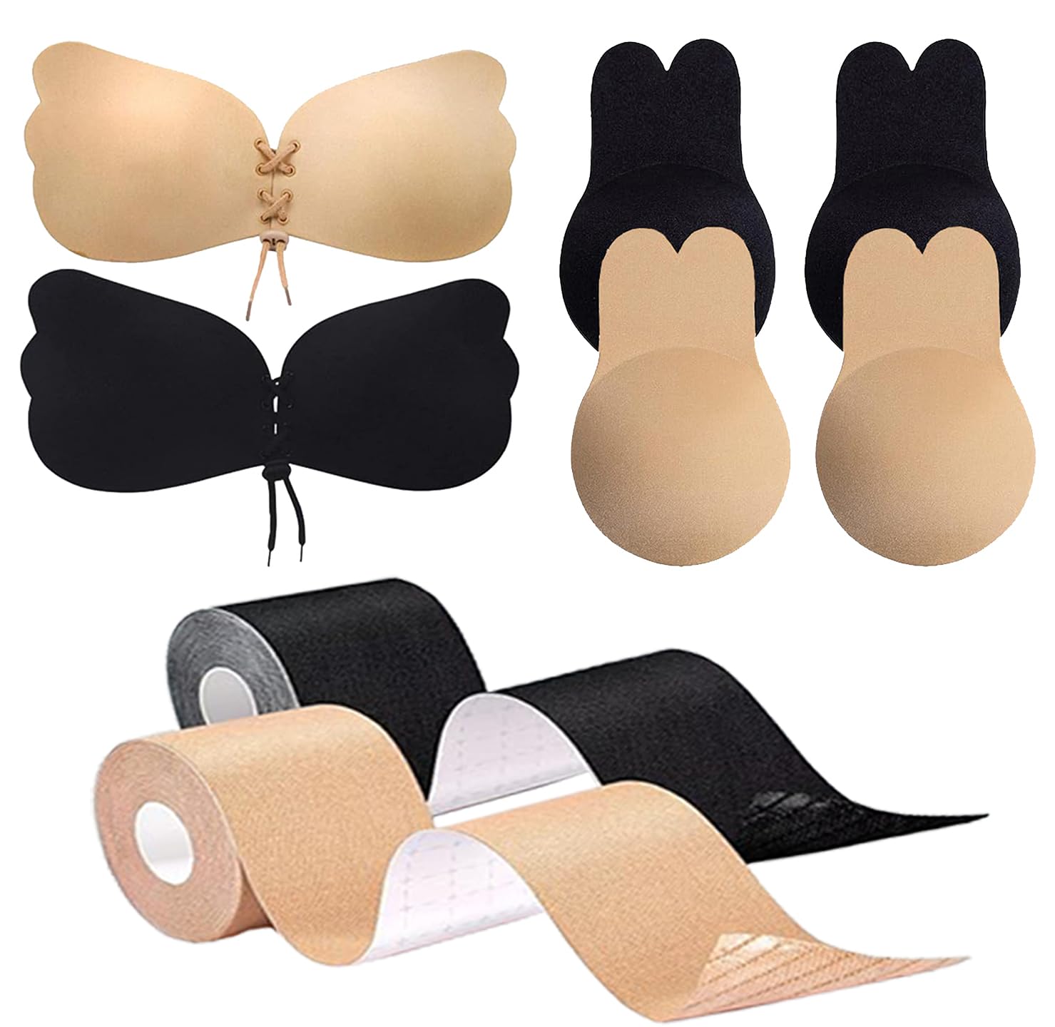 styfun Women Push-up Nipple Covers Stick-on Adhesive Bra, Boob Tape for Breast Lift-up Multicolor-picture-43