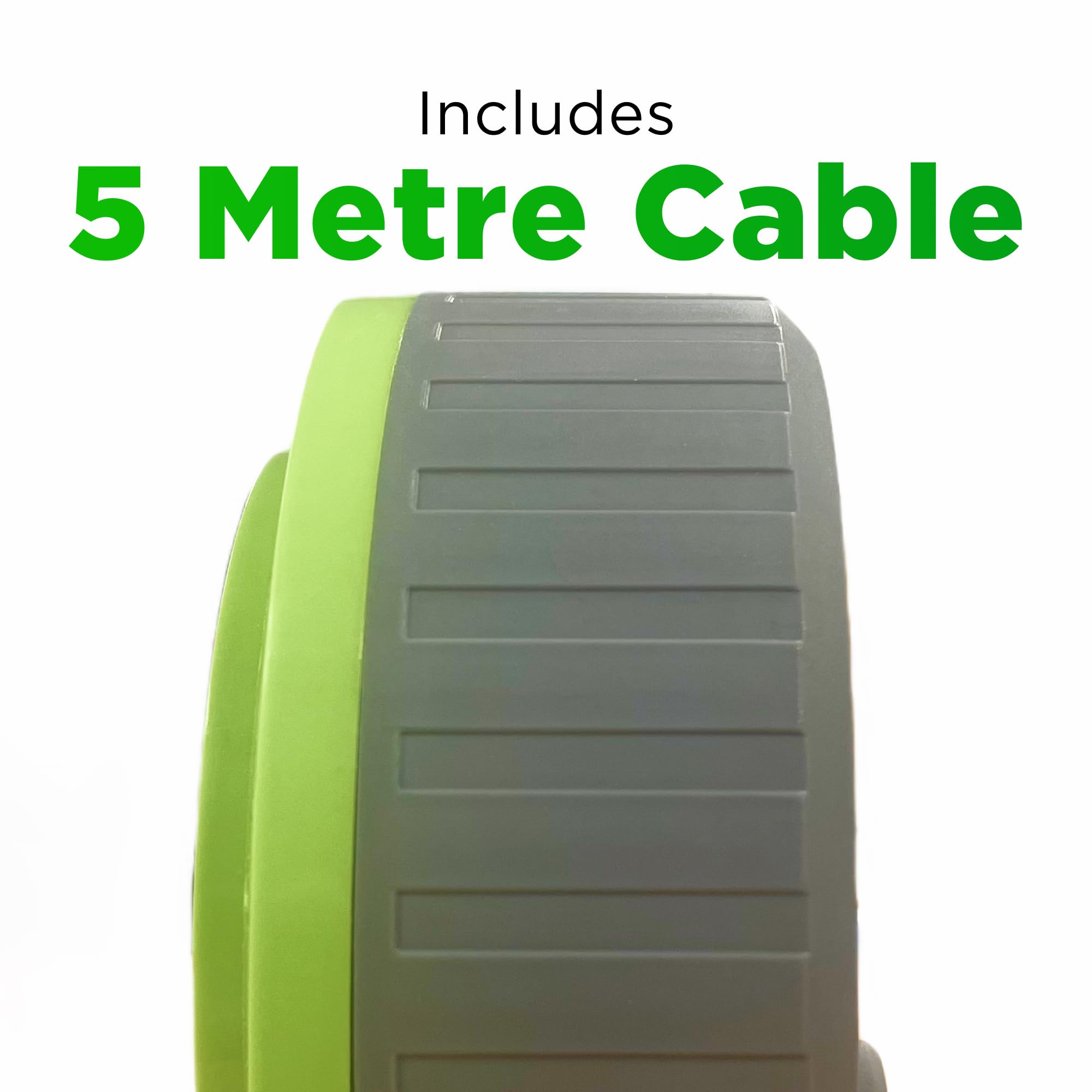IONOS 4 Socket Cable Reel, 5m, Green, 13 Amp, Thermal Cut Out, Heavy Duty, Outdoor Extension Lead, Ideal for DIY Workshop - Image 4