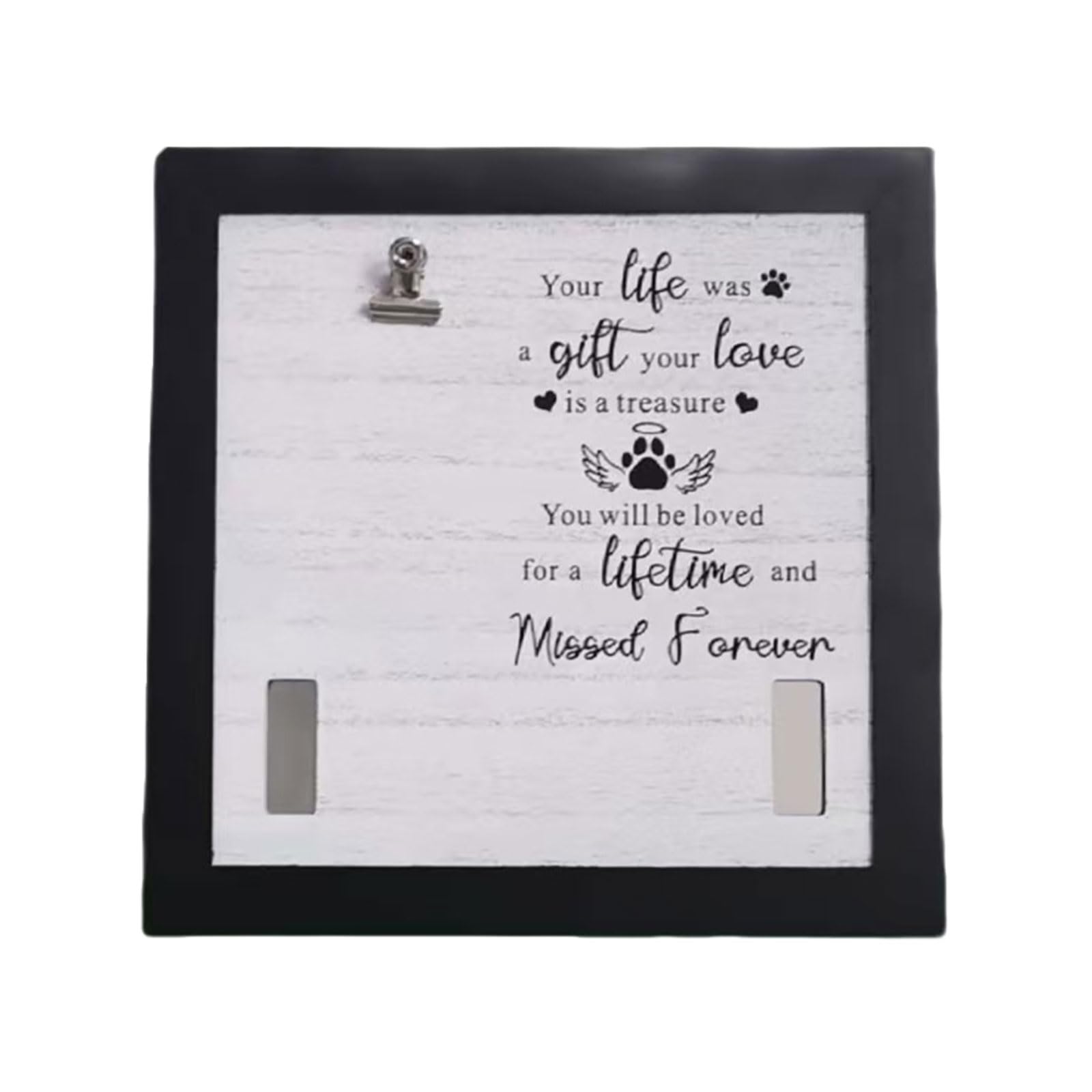 Pet Memorial Picture Frame 9x9Inch Wood For Loss Of Dog Cats Sympathy Gift Dog Collar Keepsakes Photo Sign Customizable Pet Keepsakes