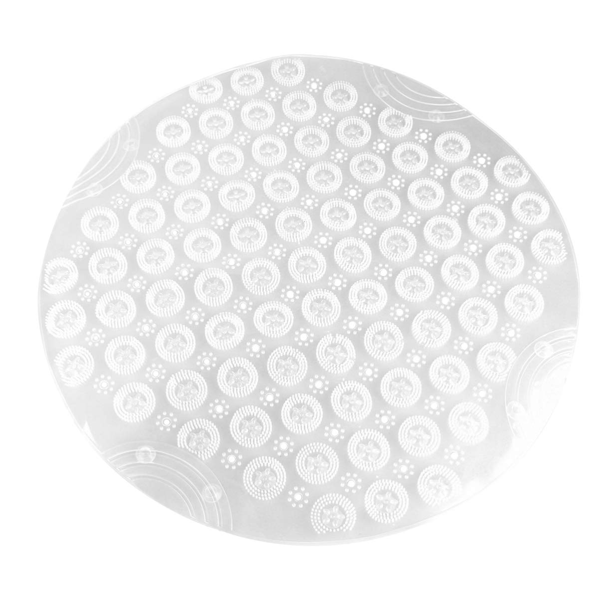 Tapis de bain résistant à l'usure rond blanc avec ventouses