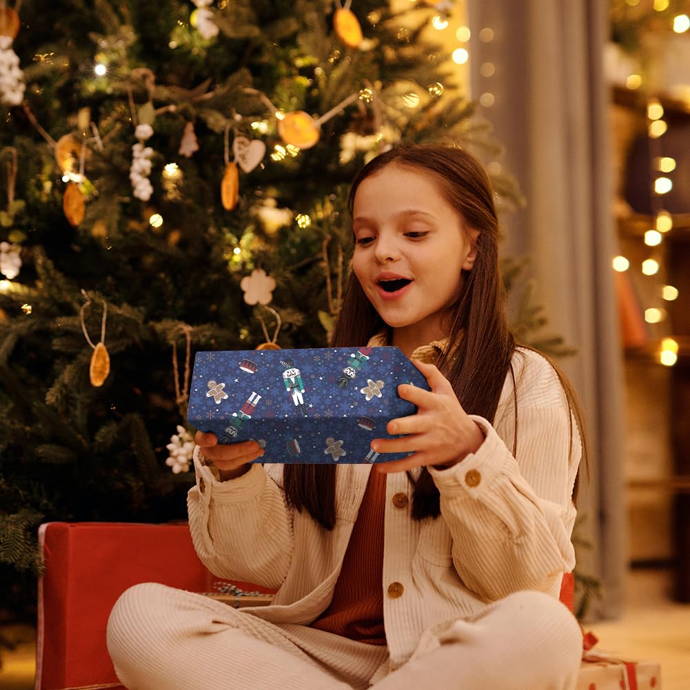 Carta da regalo natalizia per bambini, ragazze, uomini, donne, 4 fogli da 50 x 70 cm per foglio, pupazzo di neve, carta regalo a tema natalizio, per familiari e amici, per feste