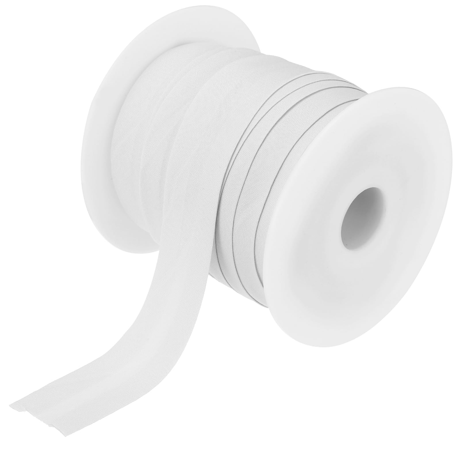 MECCANIXITY Cinta al bies de algodón de 1 pulgada para costura, costura, acolchado, dobladillo, manualidades (blanco, 25 yardas)