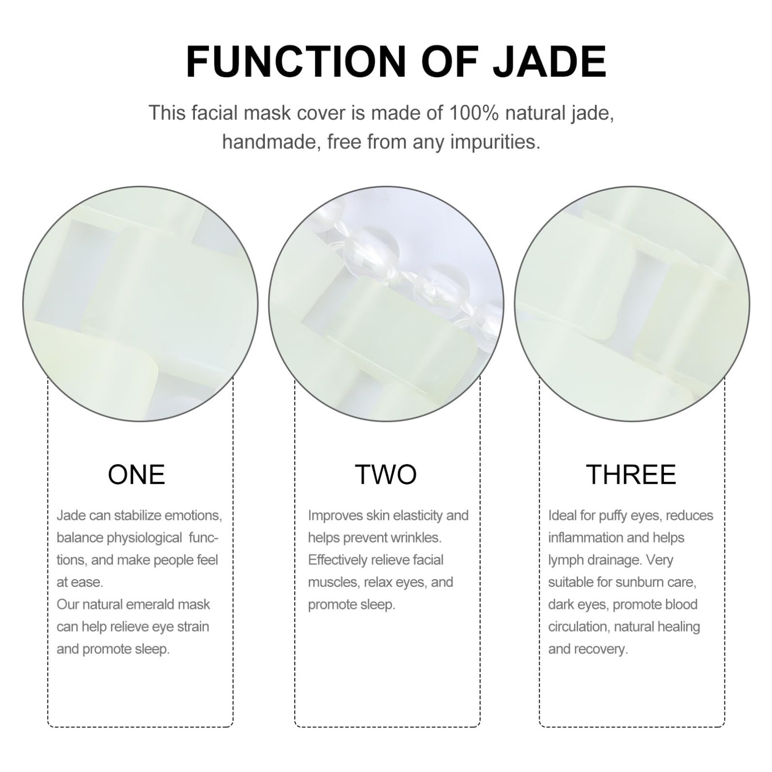 Beruhigende Jadesteinmaske aus Natürlichem Jade, 1 Stück, Grün