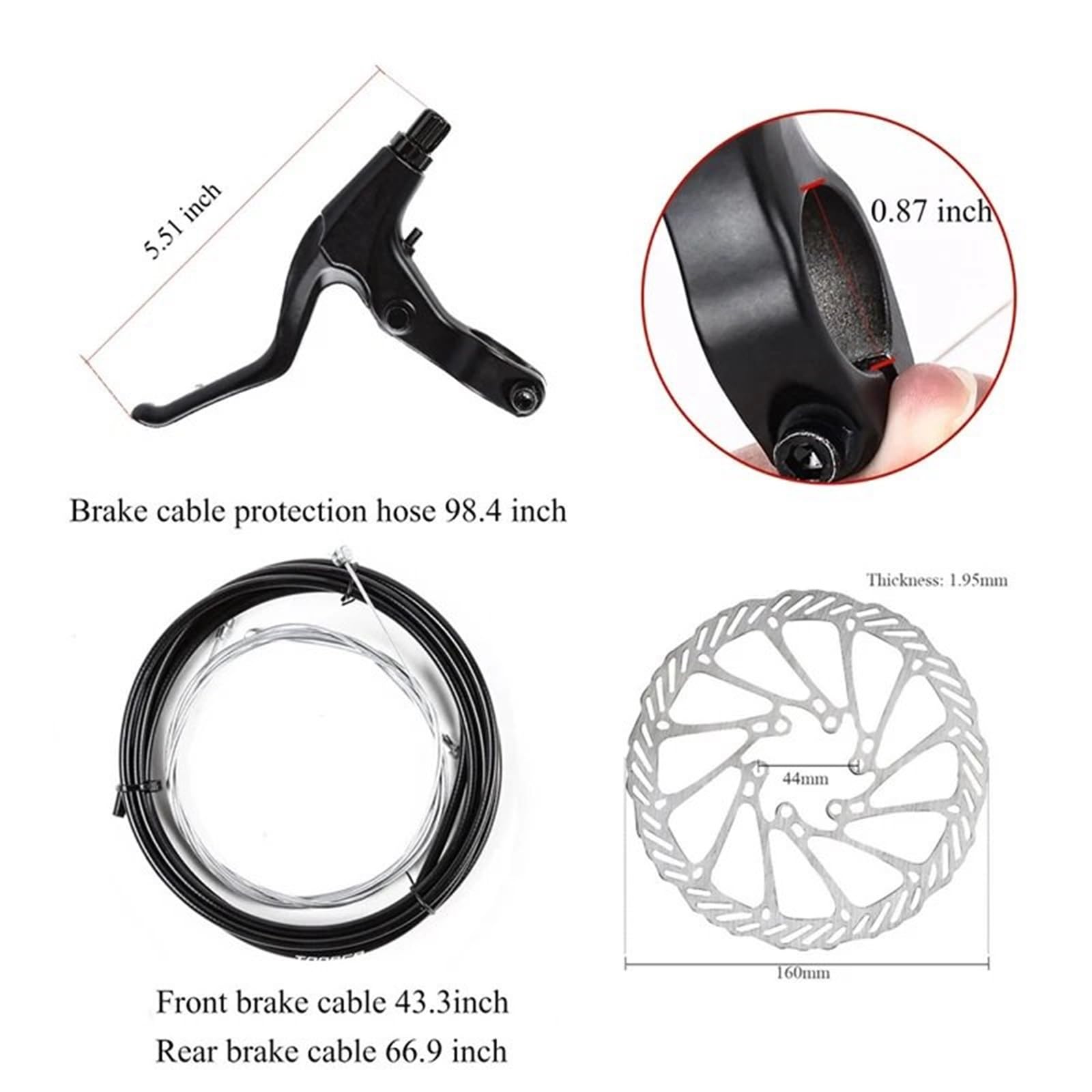 Zestaw mechanicznych hamulców tarczowych roweru górskiego Liniowy hamulec tarczowy MTB Zaciski hamulcowe 160 mm G3 Rotor Bęben HamulACcowy Rowerowy