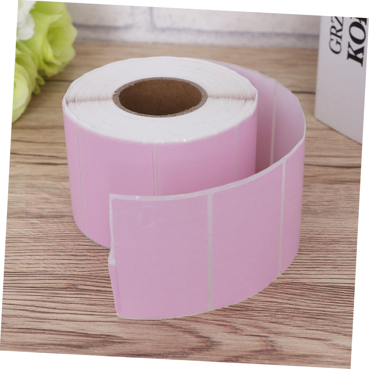Gadpiparty Etichette e Resistente All'acqua in Carta Termica per Etichettatrice Rosa da 60x40mm 2 Pezzi Superficie Liscia per Spedizioni e Indirizzi