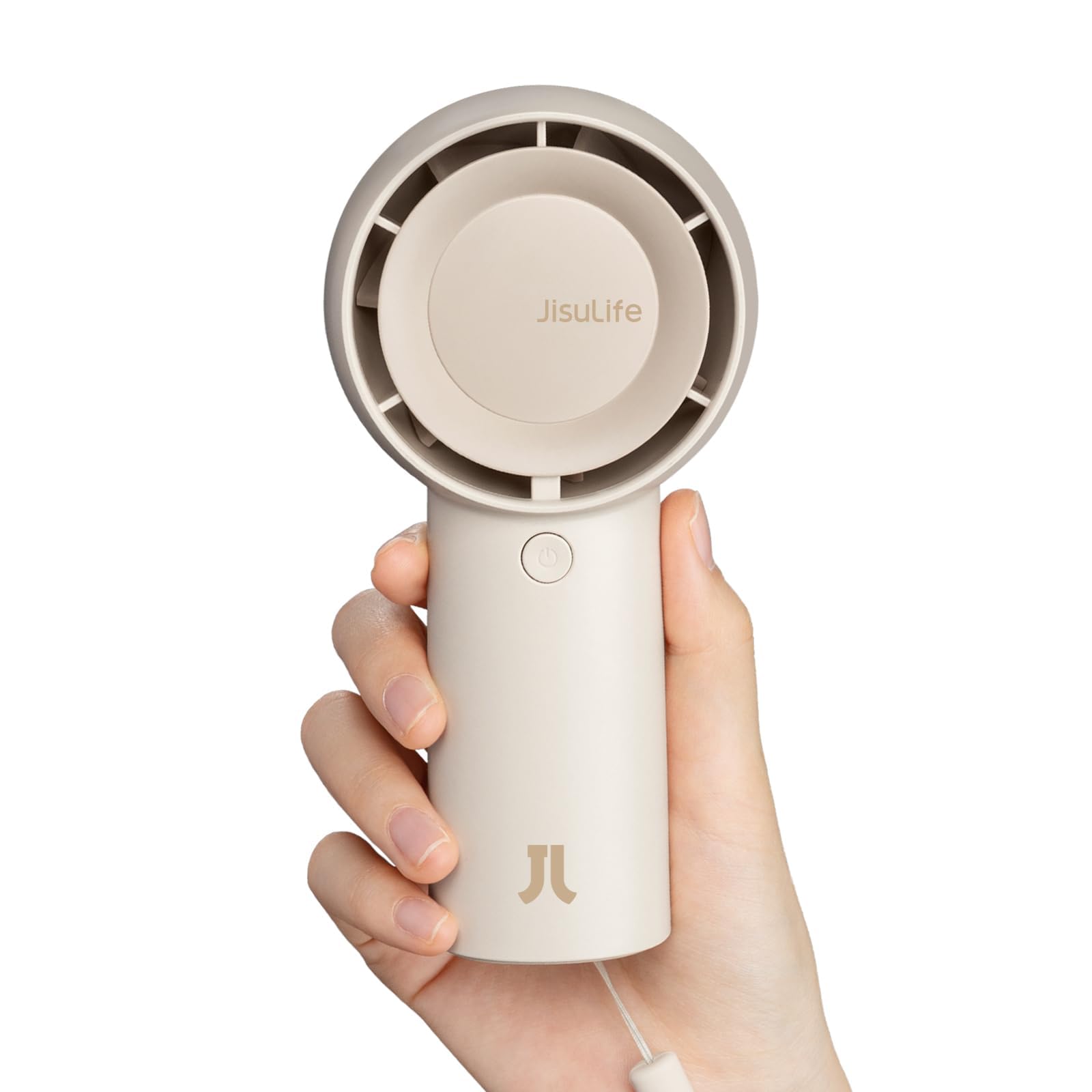 JISULIFE Handheld Turbo Fan Life5 Plus, Mini Portable Hand Fan, 4000mAh USB Rechargeable Personal Fan, 20Hr Max Battery Operated Small Pocket Fan with 5 Speeds for Travel/Outdoor/Home/Office - Brown-image-20