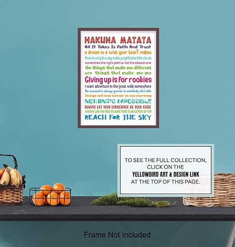 Miniatura 7 de Quotes Wall Decor - Hakuna Matata - Inspirational Gifts for Women, Men, Kids, World Fans - Motivational Wall Art - Decorations - 8x10 print Unframed
