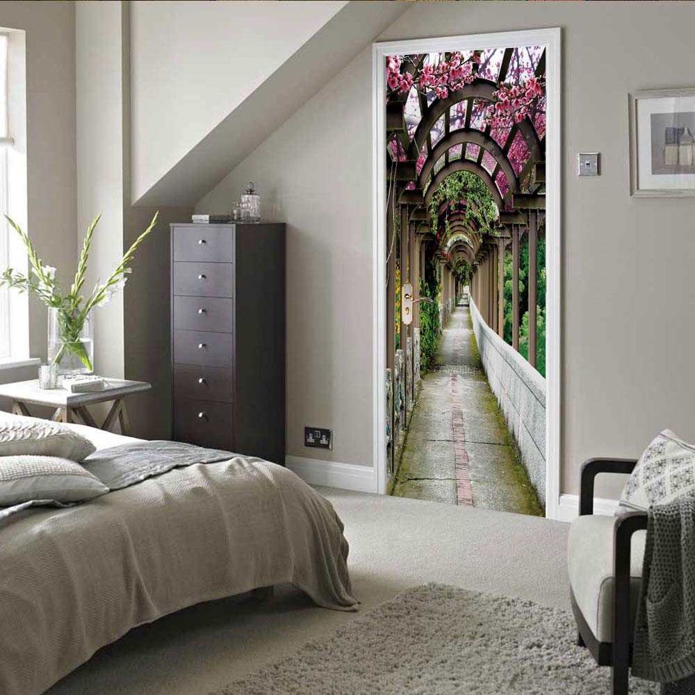 Trompe l'oeil porte 3D autocollant pour agrandir une petite pièce