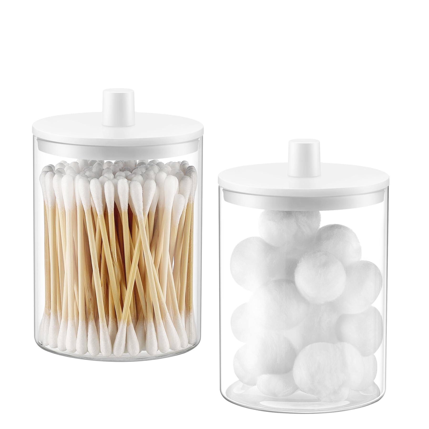 TIPGO Glass Qtip Holder Dispenser - bathroom accessories | Mubboo