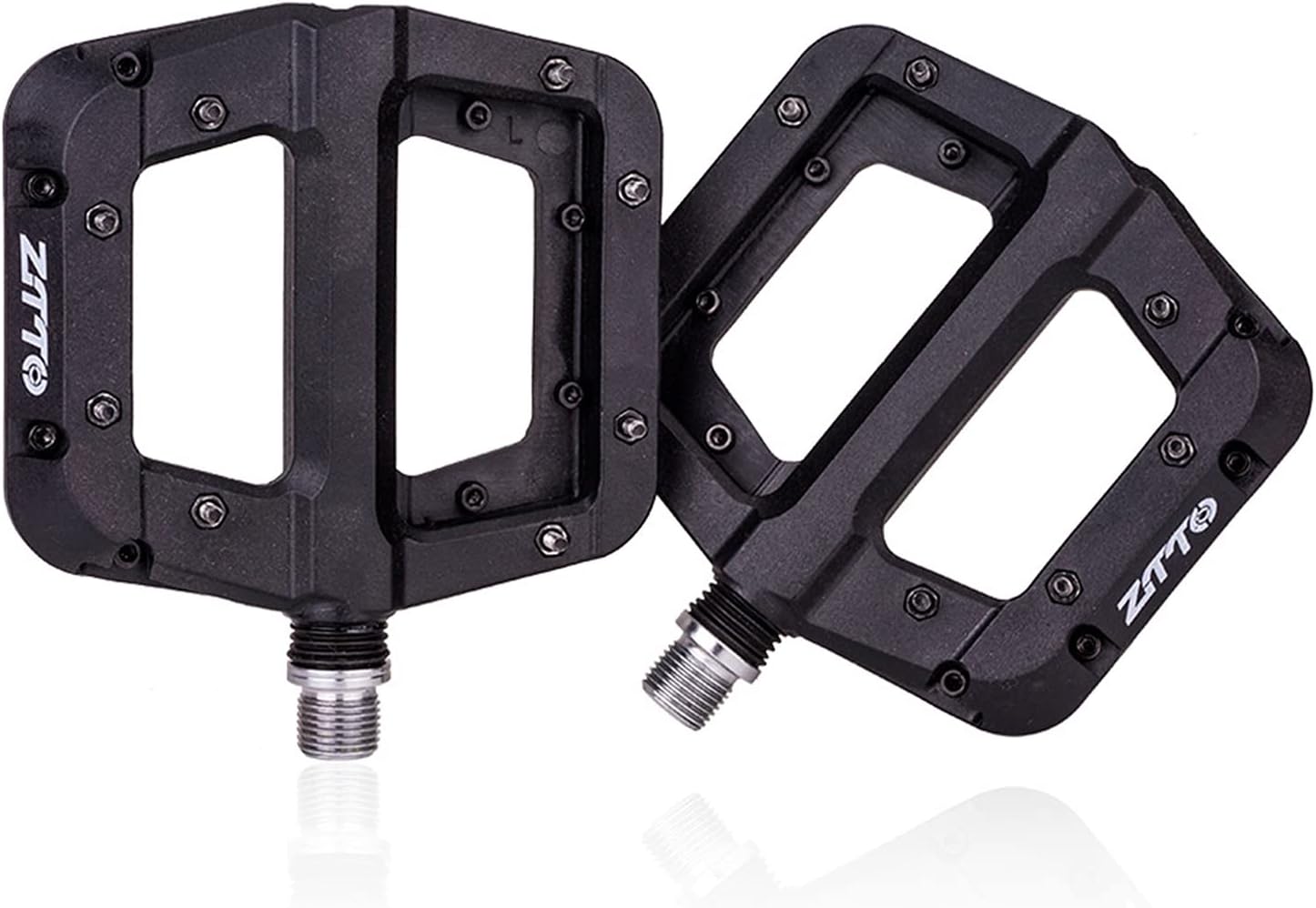 Premium Bike Pedals 9/16 Inch for Mountain Biking - Non Slip Flat Pedals with Sealed Bearings, Anti Skid Nails & Lightweight Nylon Fiber Construction