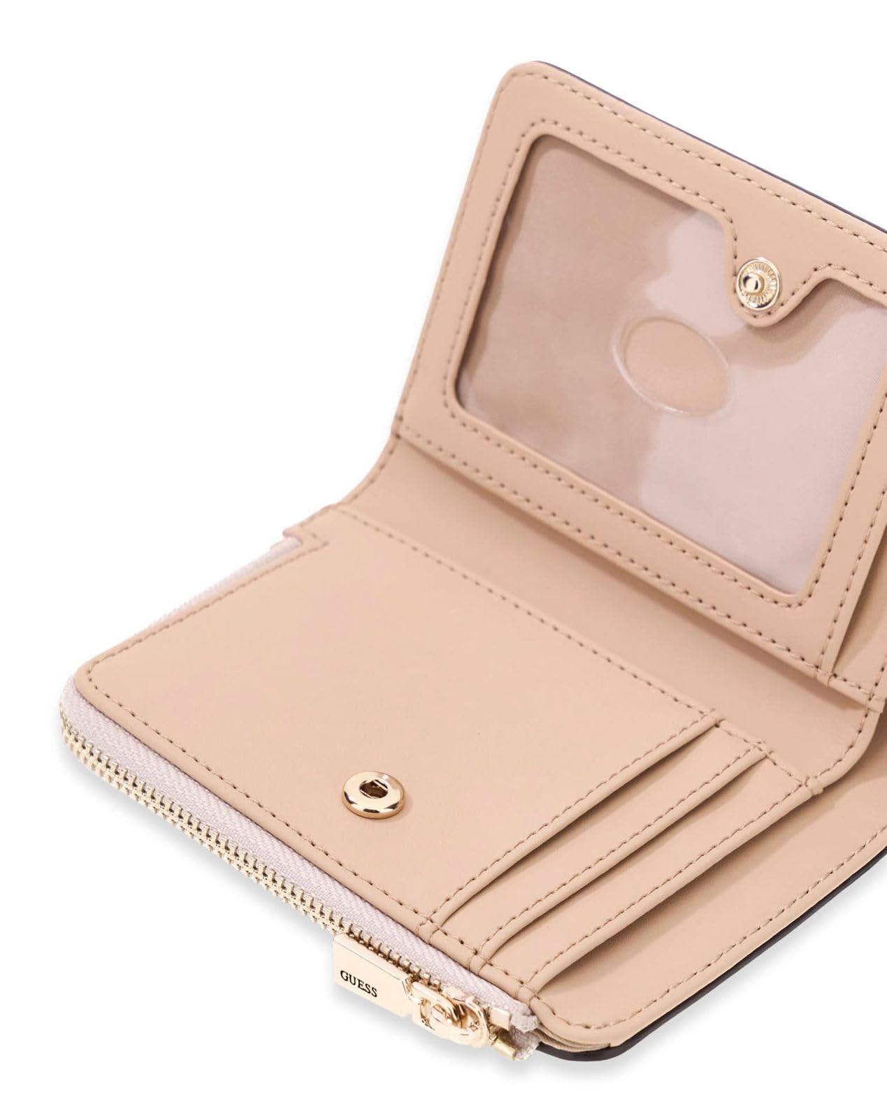 GUESS Monedero Danielle SLG Zip Around Card Case Bone Crema