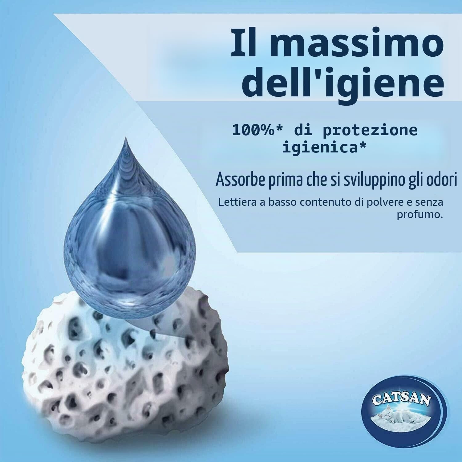 Catsan Lettiera igienica per gatti, non agglomerante, 3 x 20 l