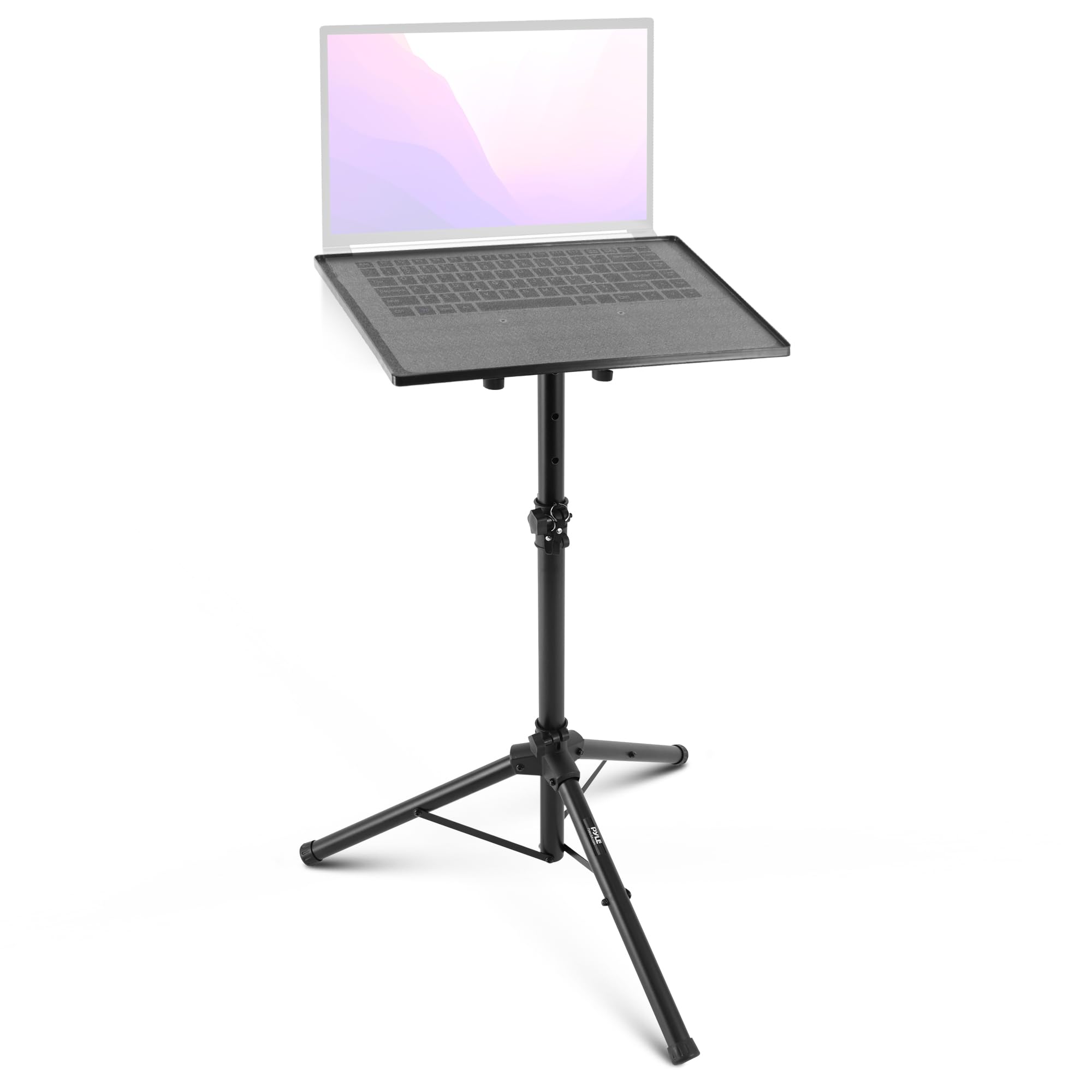 Pyle Universal Laptop Projector Tripod Stand - Adjustable Computer, DJ Equipment Holder Mount with 14'' x 11'' Plate, Height Adjustable 22 to 35