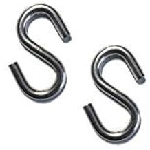 US Stainless 2 Pieces Stainless Steel 316 Straight S Hook 5/32" 4mm Marine Grade