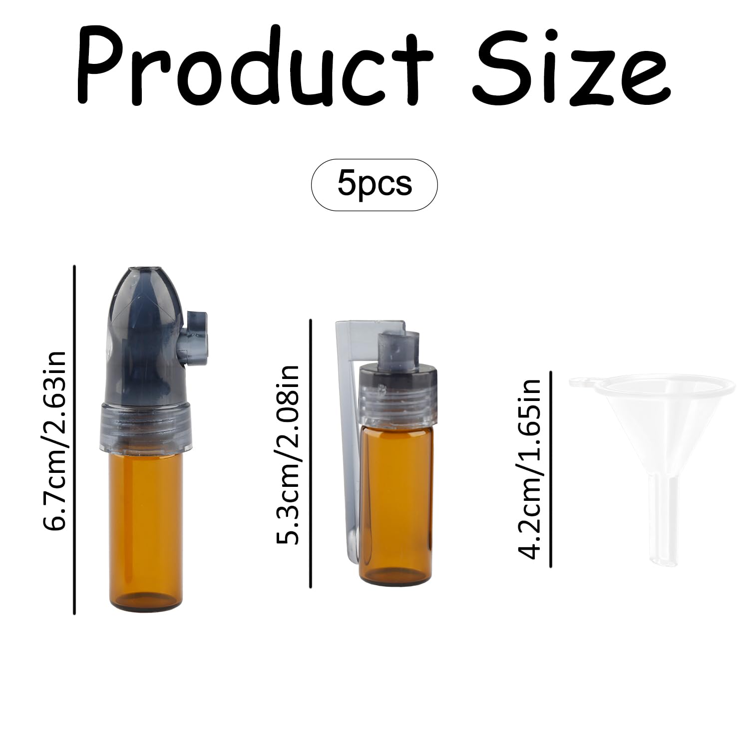 Luckious 5 Pcs Spice Bottle Small Storage with Funnel Portable Kitchen Utensils (Brown, White), Brown and White - Image 2
